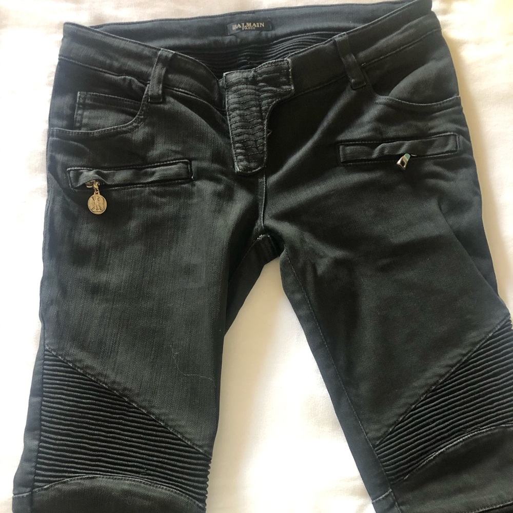 Balmain women biker’s jeans - Black sz40 (fr)